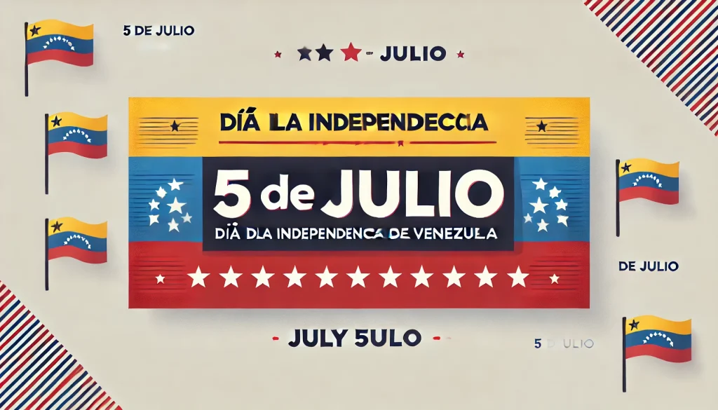 El Día de la Independencia de Venezuela, conocido como el Cinco de Julio, se celebra anualmente el 5 de julio.